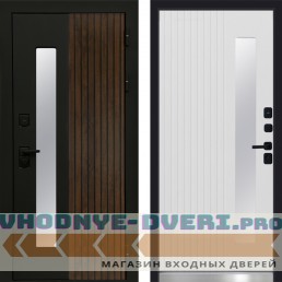 Дверь Флагман Черный кварц Termo Door Белый софт