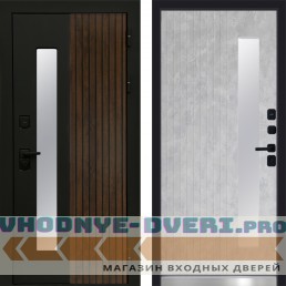 Дверь Флагман Черный кварц Termo Door Бетон светлый