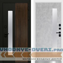 Дверь Флагман White Черный кварц Termo Door Бетон светлый