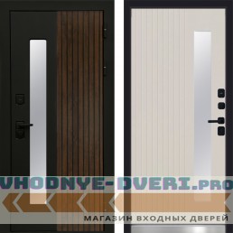 Дверь Флагман Черный кварц Termo Door Слоновая кость