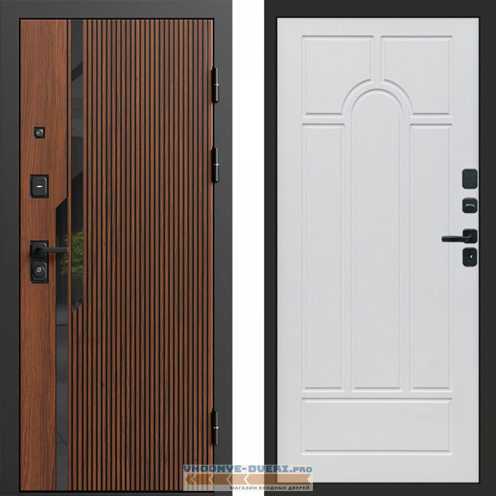 Входная дверь Флекс Бетон Арка белое дерево