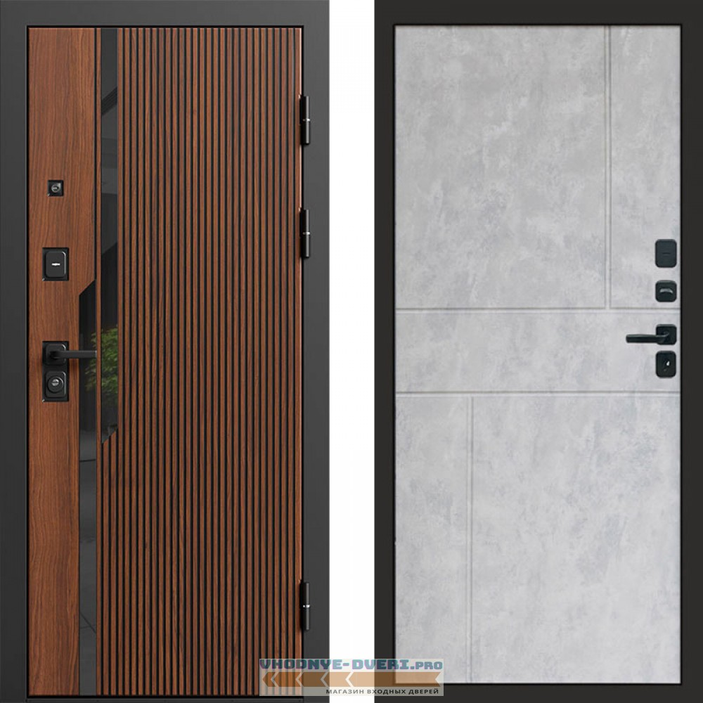 Входная дверь Флекс Бетон Горизонт бетон светлый