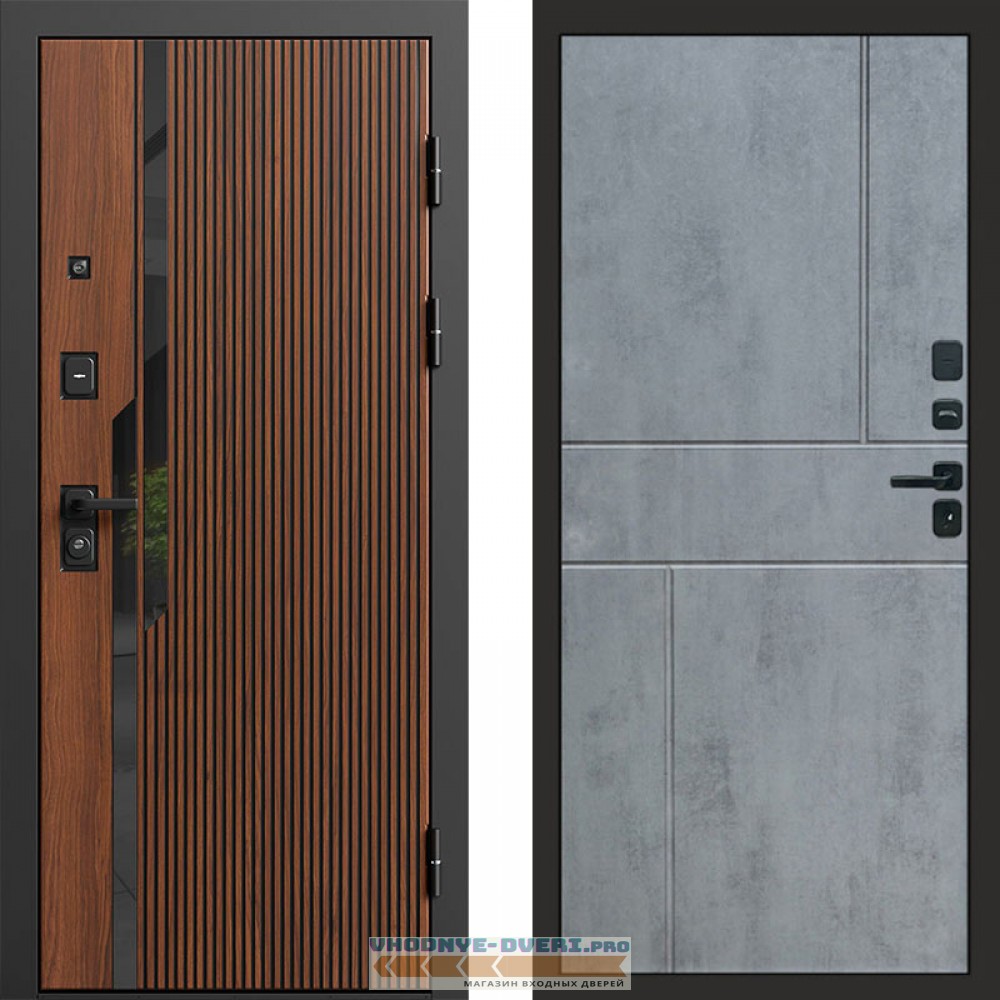 Входная дверь Флекс Бетон Горизонт бетон темный