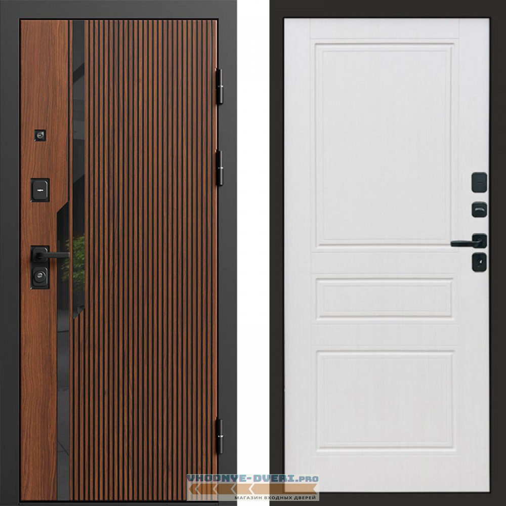 Входная дверь Флекс Бетон Классика белое дерево