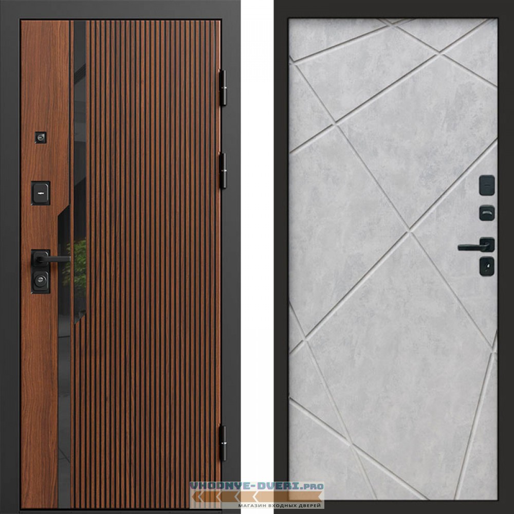 Входная дверь Флекс Бетон Лучи бетон светлый