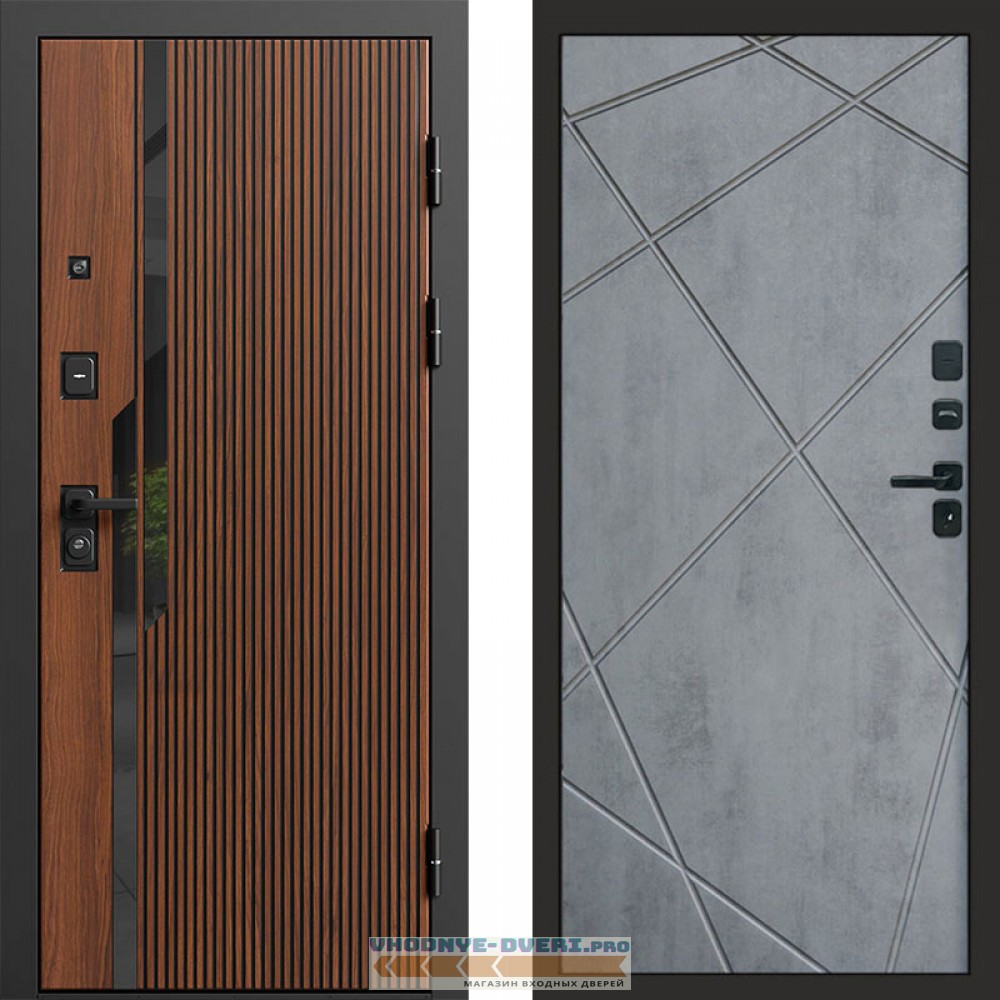 Входная дверь Флекс Бетон Лучи бетон темный