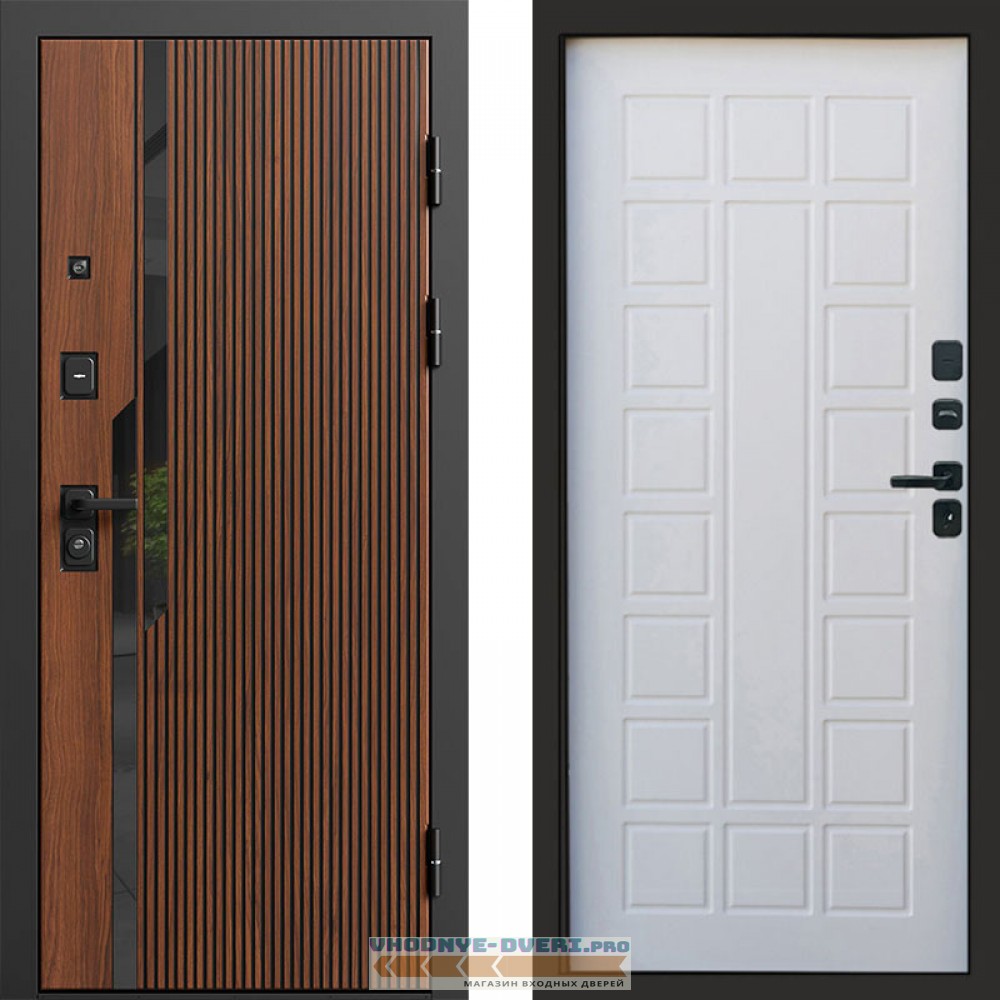 Входная дверь Флекс Бетон Престиж Белое дерево