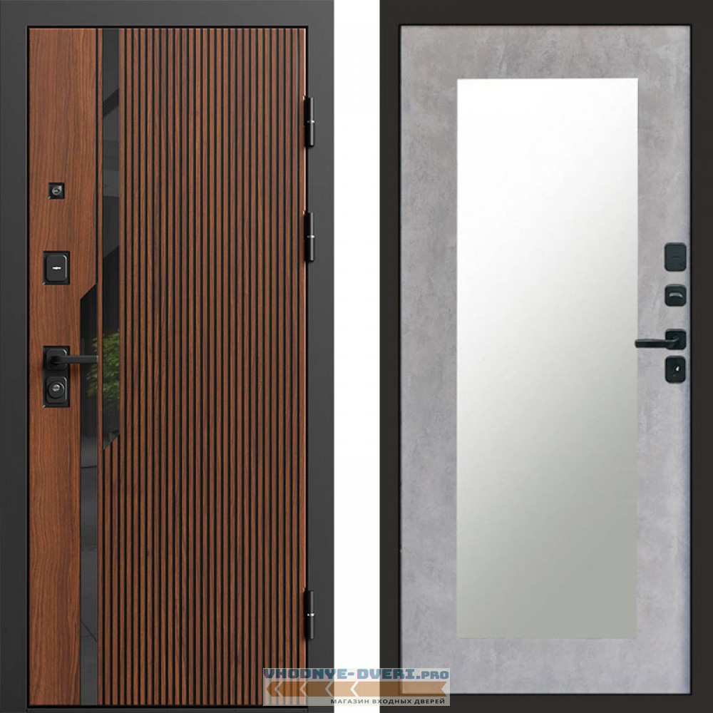 Входная дверь Флекс Бетон Зеркало триумф бетон светлый