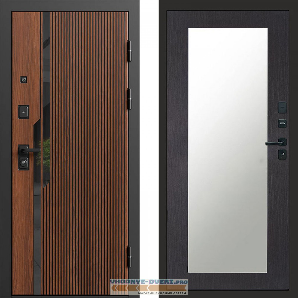 Входная дверь Флекс Бетон Зеркало триумф венге