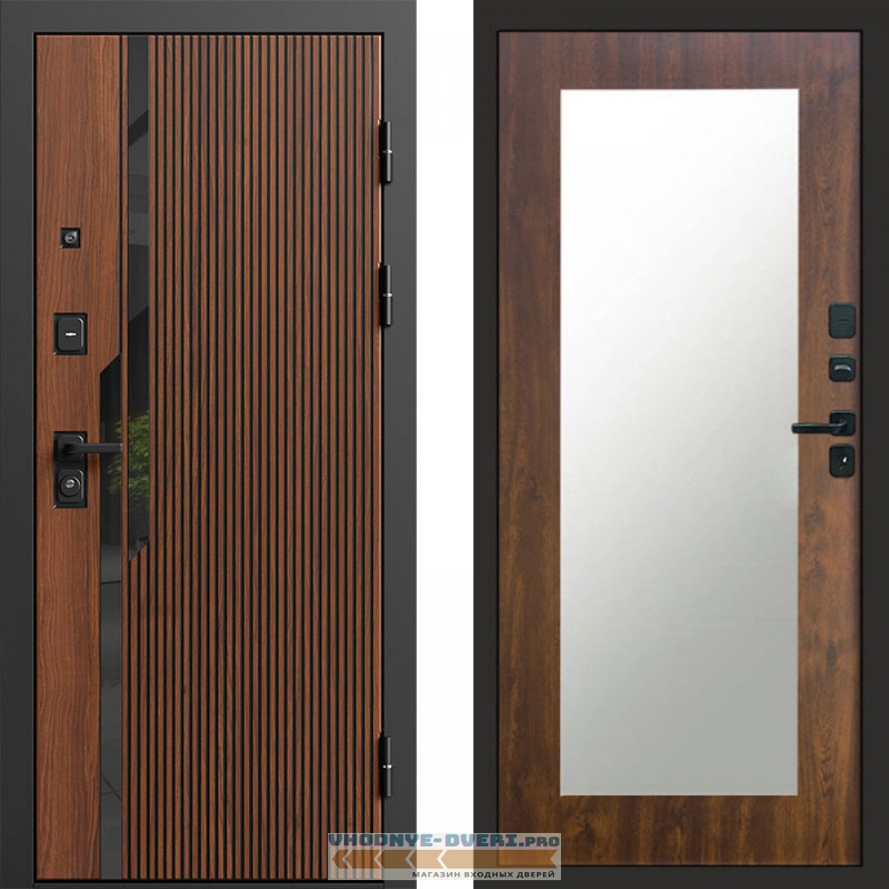 Входная дверь Флекс Бетон Зеркало триумф дуб