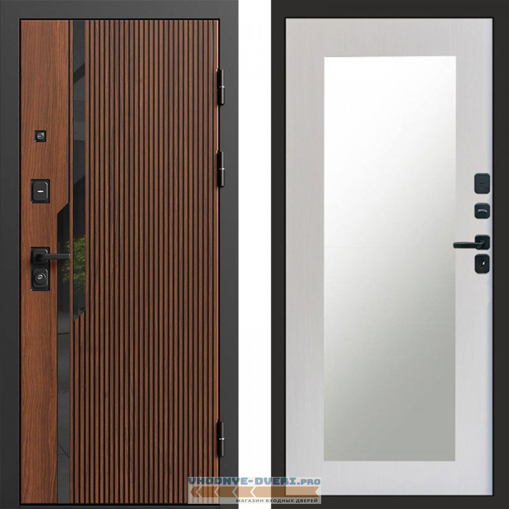 Входная дверь Флекс Бетон Зеркало Триумф лиственница белая