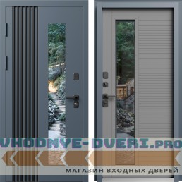 Дверь уличная со стеклом Termo Door со стеклом Фортис RAL 7024 Grey Soft