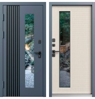 Дверь уличная со стеклом Termo Door со стеклом Фортис Слоновая кость