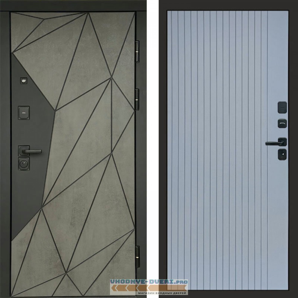 Входная дверь Геометрия Бетон Flat grey софт