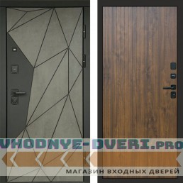 Входная дверь Геометрия Бетон Flat дуб