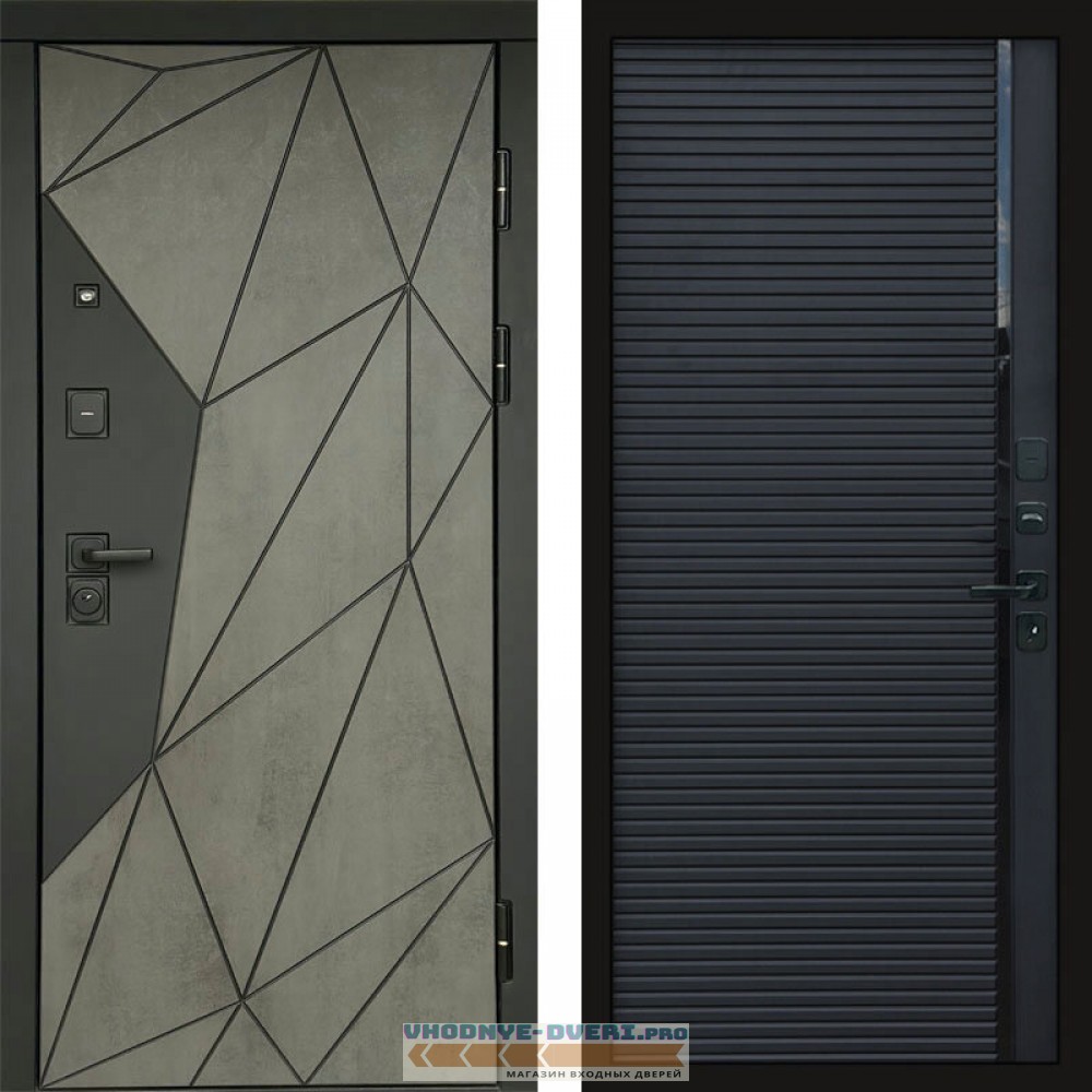 Входная дверь Геометрия Бетон porte black