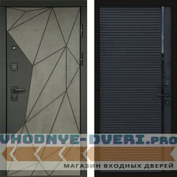 Входная дверь Геометрия Бетон porte black