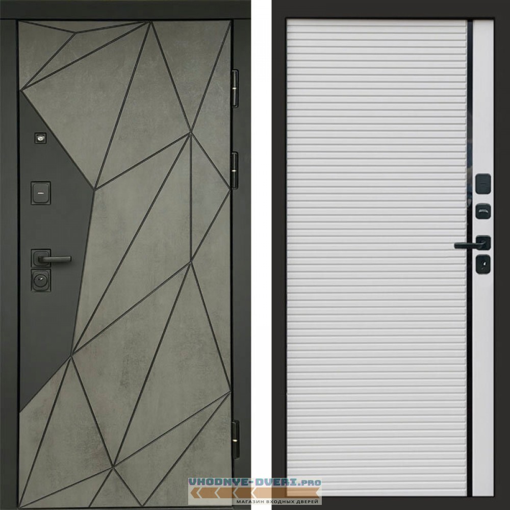 Входная дверь Геометрия Бетон porte white