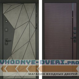Входная дверь Геометрия Бетон porte шоколад