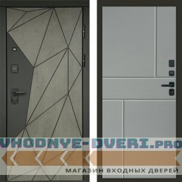 Входная дверь Геометрия Бетон Горизонт Grey софт