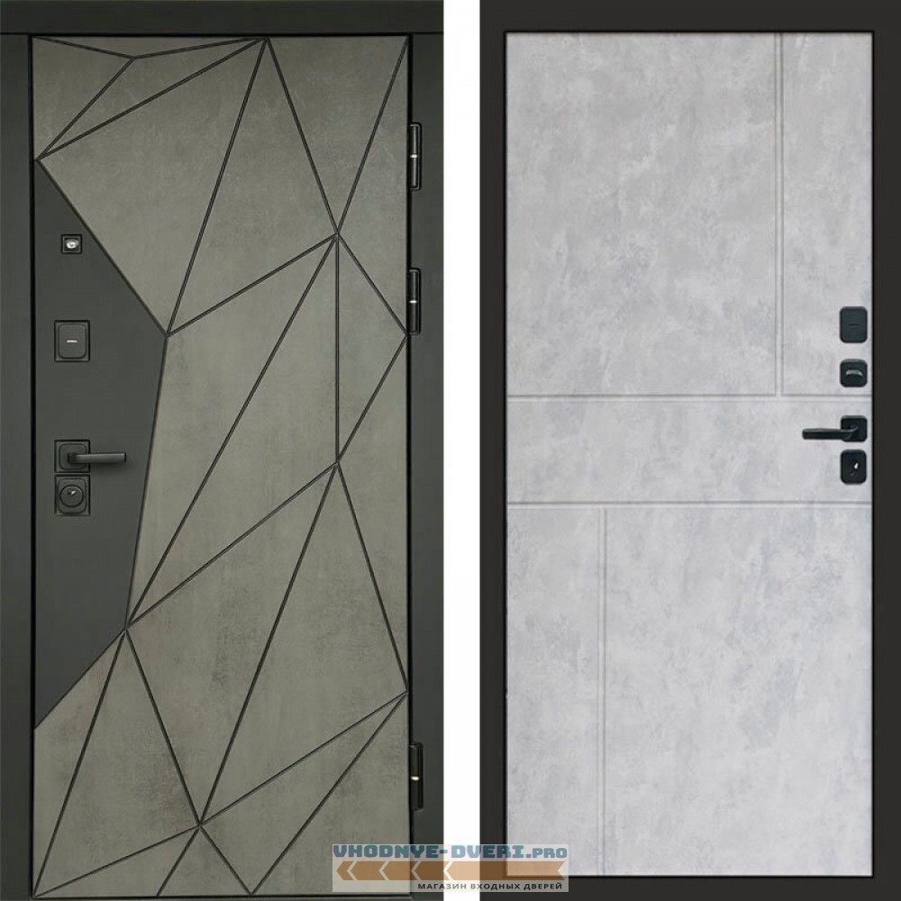 Входная дверь Геометрия Бетон Горизонт бетон светлый