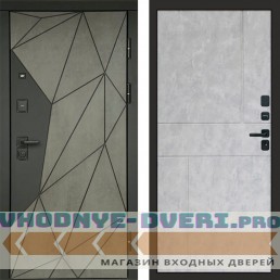 Входная дверь Геометрия Бетон Горизонт бетон светлый