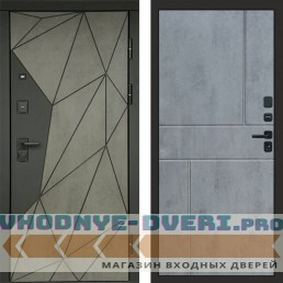 Входная дверь Геометрия Бетон Горизонт бетон темный