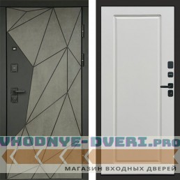 Входная дверь Геометрия Бетон Гранд белый софт