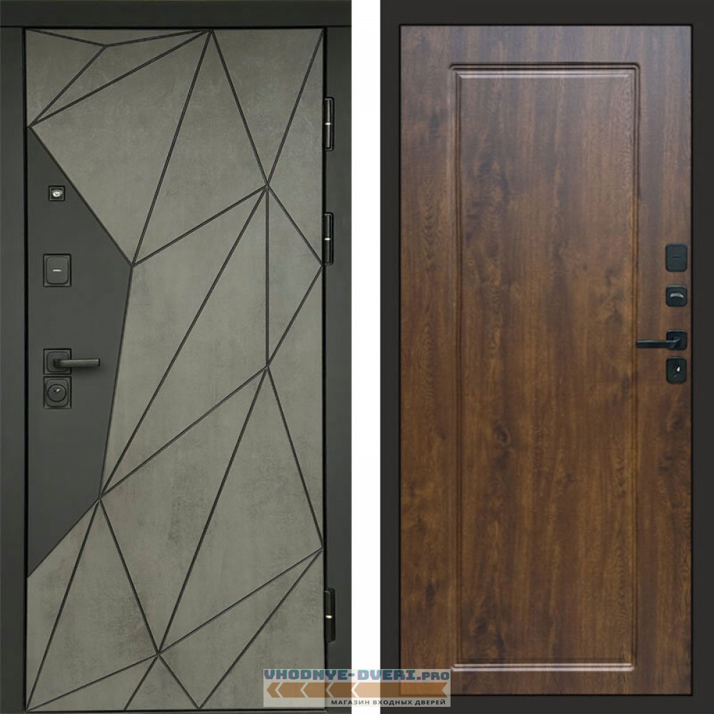 Входная дверь Геометрия Бетон Гранд дуб