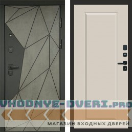 Входная дверь Геометрия Бетон Гранд слоновая кость