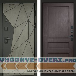 Входная дверь Геометрия Бетон Классика венге