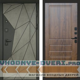 Входная дверь Геометрия Бетон Классика дуб