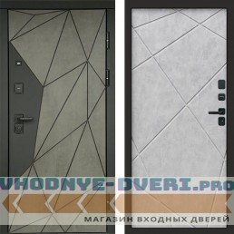 Входная дверь Геометрия Бетон Лучи бетон светлый