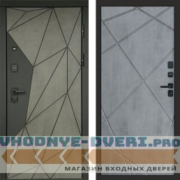 Входная дверь Геометрия Бетон Лучи бетон темный