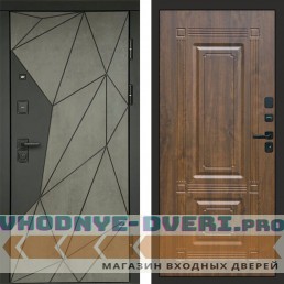 Входная дверь Геометрия Бетон Мадрид дуб