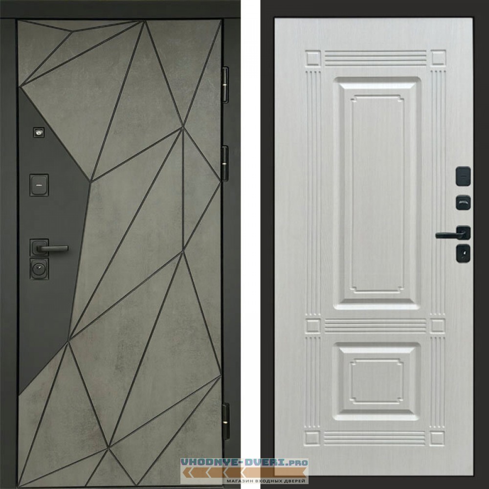 Входная дверь Геометрия Бетон Мадрид лиственница