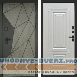 Входная дверь Геометрия Бетон Мадрид лиственница