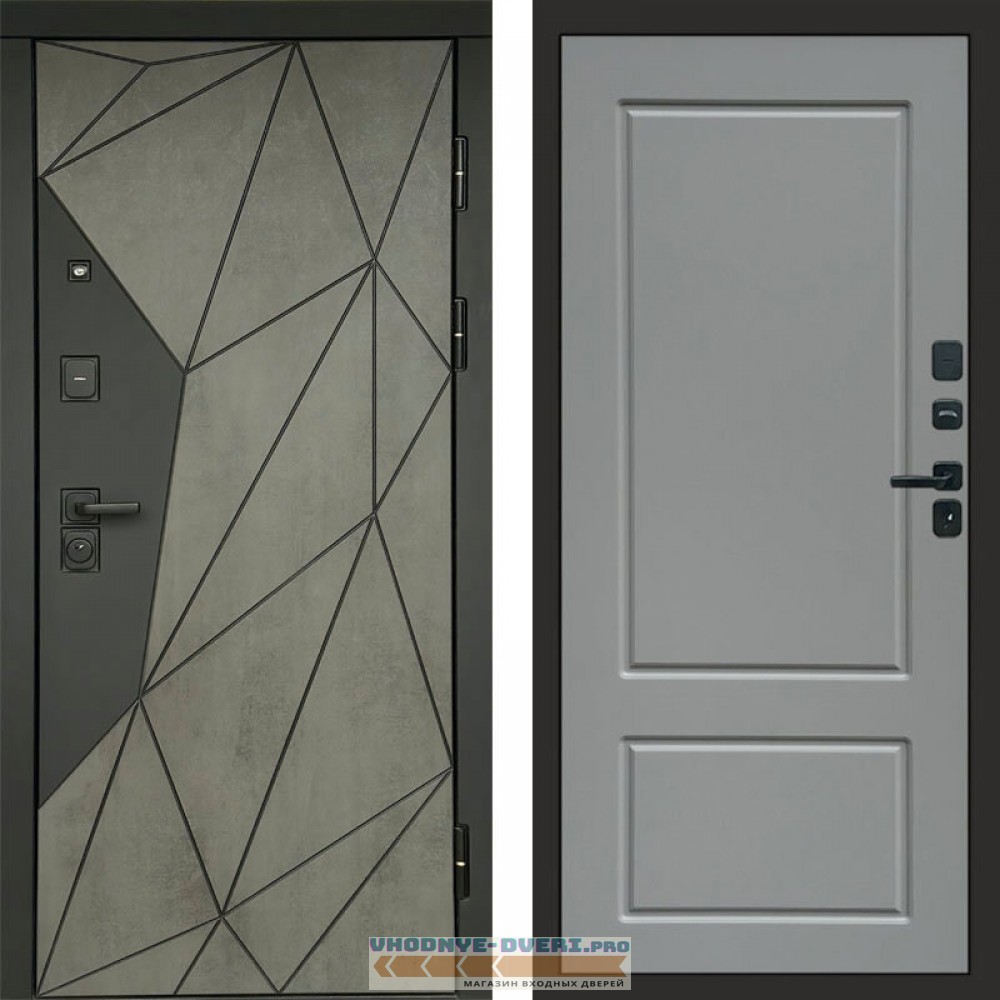 Входная дверь Геометрия Бетон Марсель grey софт