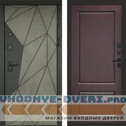 Входная дверь Геометрия Бетон Марсель шоколад