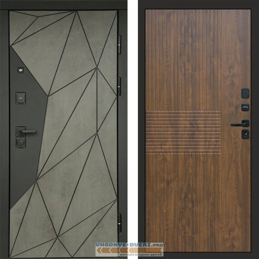 Входная дверь Геометрия Бетон Мастино дуб