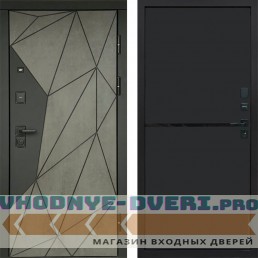 Входная дверь Геометрия Бетон Нео black