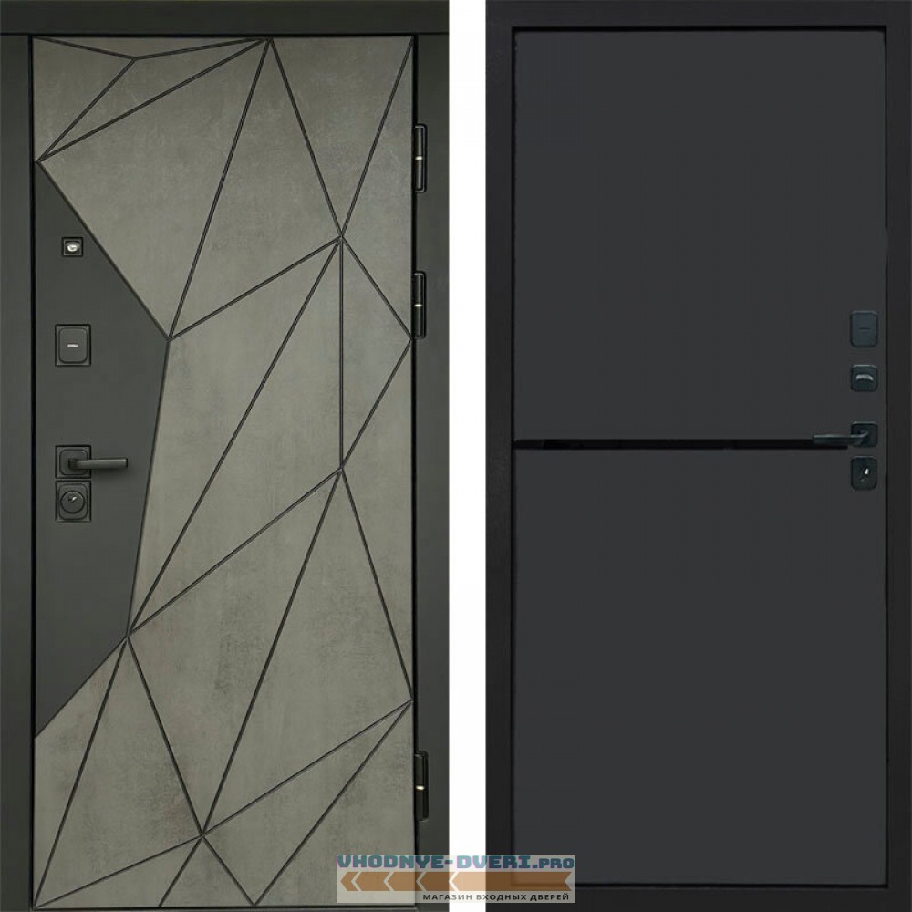 Входная дверь Геометрия Бетон Нео графит
