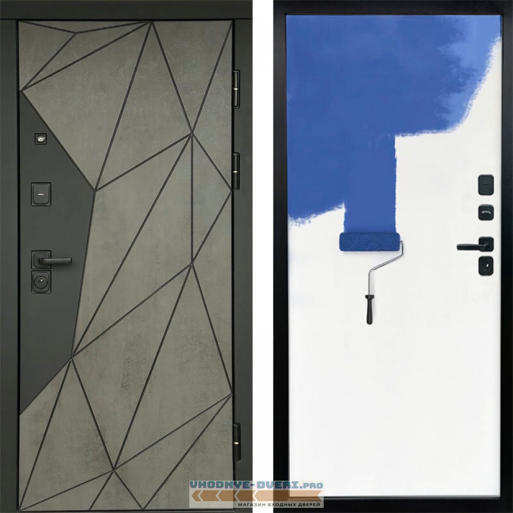 Входная дверь Геометрия Бетон под покраску