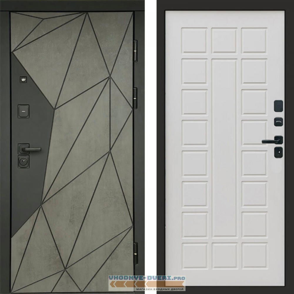 Входная дверь Геометрия Бетон Престиж бежевый матовый