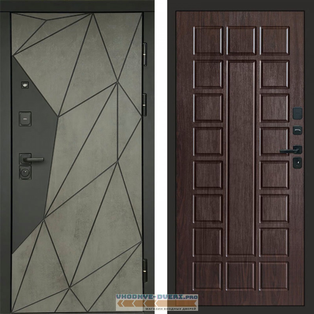 Входная дверь Геометрия Бетон Престиж венге