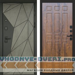 Входная дверь Геометрия Бетон Спарта дуб