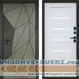 Входная дверь Геометрия Бетон Царга лиственница
