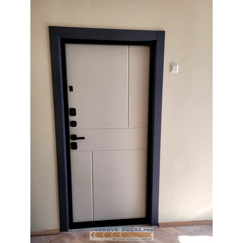 Дверь Termo Door Графит Line Горизонт Слоновая кость