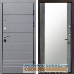 Входная дверь Grey-Line Зеркало бетон темный в квартиру