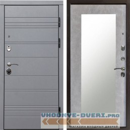 Входная дверь Grey-Line Зеркало триумф бетон светлый